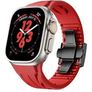 EKINS Bracelet de montre découpé en caoutchouc fluor pour Apple Watch S10 46 mm 42 mm 45 mm 44 mm 42 mm Premium Bracelet de montre pour iWatch Ultra 2 1 49 mm Series 10/9/8/7/SE/6/5/4, S10 42MM, agate