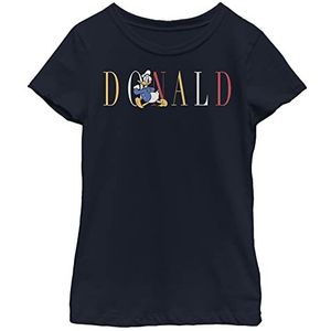 Disney Donald Duck Est 1934 T-shirt voor meisjes, Donald Colorful Text, marineblauw, XS, Navy Blauw