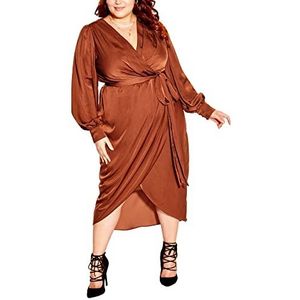 CITY CHIC Robe femme grande taille Opulent, cacao, 52 grande taille