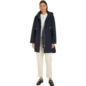 Tommy Hilfiger Essentiële parka van katoenmix, damesparka, Desert Sky