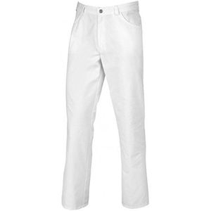 BP 1643-686-21-XLn uniseks jeansbroek met verstelbaar elastiek aan de achterkant 230,00 g/m² stofmix met stretch, wit, XL