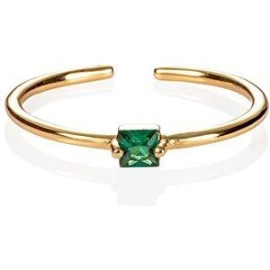namana Delicate gouden ring voor dames met een unieke kleursteen, verstelbare open ring voor dames met vierkante steen, eenvoudige gouden ring voor vrouwen en tieners