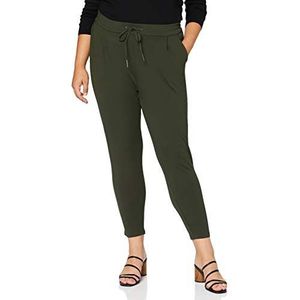 VERO MODA Eva Mid Rise broek met trekkoord, kaki, M/32L, Khaki (stad)