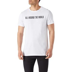 Koton Bedrukt T-shirt voor heren, slim fit, wit (000)