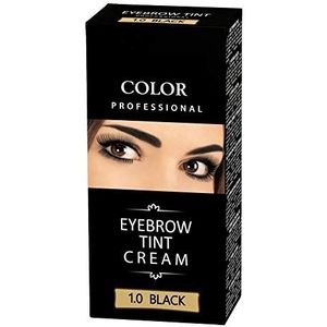Henna Color 1.0 Zwarte wenkbrauwcrème, kip, milieuvriendelijk, tot 4 weken, professionele kleurintensiteit voor romige henna wenkbrauwen, 15 g + 15 g