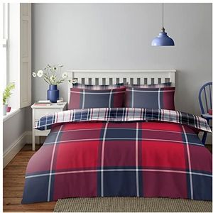 GC GAVENO CAVAILIA Beddengoedset met ruitpatroon, omkeerbaar, superzacht, rood