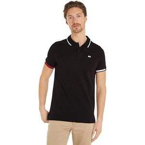 Tommy Jeans Polos S/S pour homme, Black, 3XL grande taille taille tall