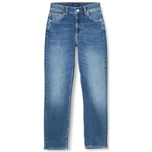 Gant Cropped Slim Jeans Femme, Bleu (Mid Blue Worn In), 30W