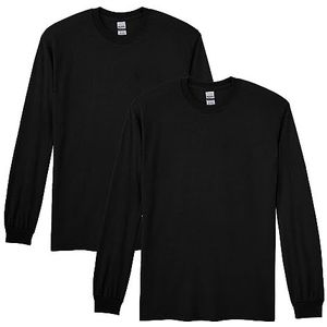 Gildan Gildan Dryblend Set van 2 T-shirts met lange mouwen voor heren, stijl G8400, herenhemd (2 stuks), zwart.