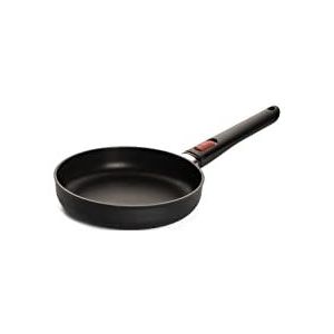 Woll Eco Lite Platte pan, inductief, Ø 20 cm, hoogte 5 cm, afneembare handgreep, geschikt voor alle warmtebronnen, 100% gerecycled aluminium, ovenbestendig, zwart