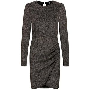 ONLY Onlnew Rich L/S Glitter Dress Jrs damesjurk, Zilver/detail: gouden glitter