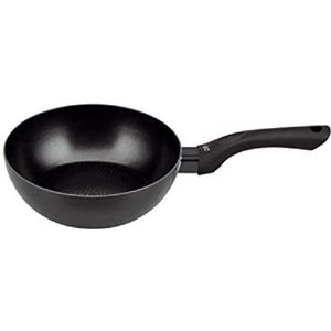 ELO 4362026 Wokpan 20 cm diameter, keukenstoofpan, wok, geschikt voor alle warmtebronnen, aluminium, zwart, 20 cm