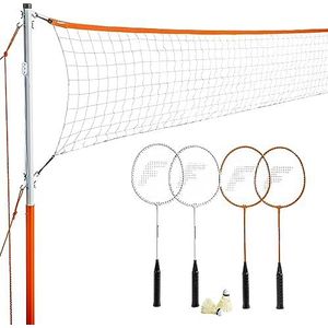 Franklin Sports Badmintonset, badmintonnet, rackets en vogels inbegrepen, tuin- of strandbadmintonset, starterset