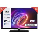 Telefunken Smart TV 32 inch Full HD 32TEFHD750Z, 32 inch led-tv, compatibel met Alexa en Google Assistant, DVB-I, digitaal DVB-T2, Dolby Vision HDR10, USB, 2023