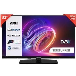 Telefunken Smart TV 32 inch Full HD 32TEFHD750Z, 32 inch led-tv, compatibel met Alexa en Google Assistant, DVB-T2 digitaal, Dolby Vision HDR10, USB, 2023