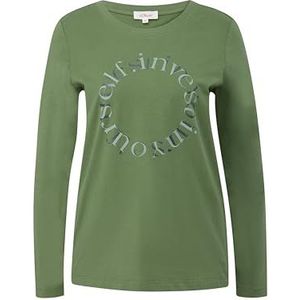 s.Oliver T-shirt met lange mouwen en print, T-shirt met lange mouwen en print voor dames, Groen