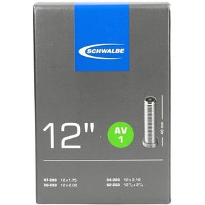 Schwalbe Fietsbinnenband AV1 12"" AV1 47/62-203 EK AGV 40 mm slang, zwart