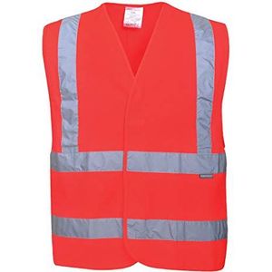 Portwest Hoge zichtbaarheid vest met dubbele reflecterende strepen, maat S/M rood C470RERS/M