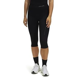 FALKE Impulse Running 3/4 sportbroek, functionele broek voor dames, zwart, ademend, sportief, stabiliteit in de knie, dijen met siliconen noppen, spiermassage, snellere regeneratie, zwart (3000)