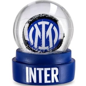 Inter - Glazen bal met sneeuw en logo van de Inter, kerstsneeuwbal met sneeuweffect, sneeuwbol, perfect cadeau voor fans