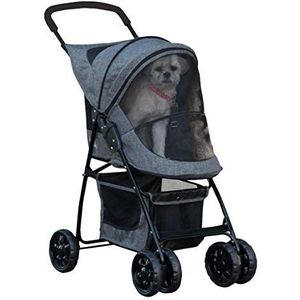 Pet Gear Happy Trails Lite Huisdierkinderwagen voor katten/honden, ritssluiting, eenvoudig inklapbaar, met afneembare voering, veiligheidsriem, opbergmand