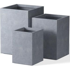 Kante Bloembak, beton, leigrijs, 47 cm, 39,9 cm, 32 cm H