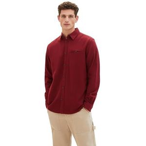 TOM TAILOR 1038770 Herenhemd, 33870 - Tawny Port Red Tonal Structure