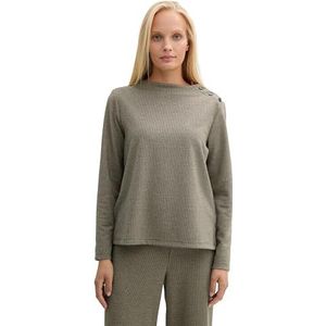 TOM TAILOR Sweat-shirt pour femme, 36987 - Cargo Beige Mini Pepita, XS