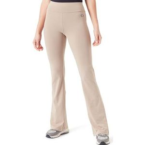 Champion Legacy Icons W Cotton Lycra High Waist Flare Leggings voor dames, Lichtbruin