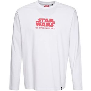 Recovered Star Wars The Empire Strikes Back Pink Poster Relaxed L/S White T-Shirt by White, L Heren, Wit, L, Wit