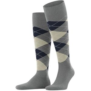 Burlington Heren King Lange Sokken Ademend Duurzaam Biologisch Katoen Fancy Platte Teennaad voor dagelijks leven en werk Eenheidsmaat cadeau-idee 1 paar, Grijs (Light Grey Melange 3393)