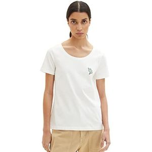 TOM TAILOR Dames T-shirt, 10315 - Whisper White