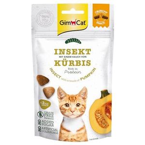 GimCat Crunchy Pompoen Insectensnacks - knapperige en eiwitrijke kattentraktatie - 1 zakje (1 x 50 g)