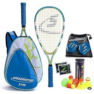 Speedminton S700 Set van 2 rackets, uniseks, volwassenen, meerkleurig, geel/blauw, 60 cm