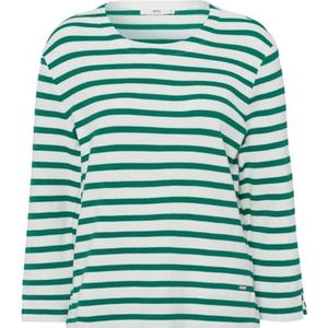 BRAX Style Bonnie Cotton Structure Striped Trainingspak voor dames, Donker malachiet