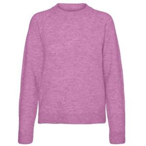 VERO MODA Vmfiluca Ls O-hals trui Ga Noos trui voor dames, Fuchsia roze/details: gemengd