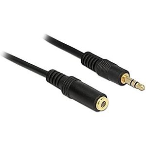 DeLOCK M-F 3,5 mm 2 m audiokabel 2 m (3,5 mm 3,5 mm stekker/bus), goud zwart