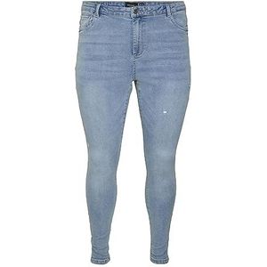 VERO MODA Dames jeans met hoge taille, lichtblauw, 46 W/32 L, Lichte jeans blauw