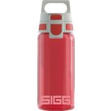 SIGG Viva One Red drinkfles voor kinderen (0,5 l), kleine fles, BPA- en oplosmiddelvrij, transparante fles, milieuvriendelijke drinkfles, eenvoudig te gebruiken