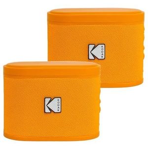 AgfaPhoto Kodak SOUNDBRIX 2 stuks draagbare draadloze luidsprekers – verbinding tot 100 luidsprekers – magnetisch dock en krachtig geluid 5 W – 3 uur looptijd – oranje