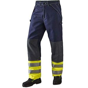JAK Workwear 12-13101-029-112-90 model 13101 EN ISO 1149-5 Multinorn werkbroek, geel/marine, EU 62/112 maat, 90 cm binnenbeenlengte, geel/marineblauw
