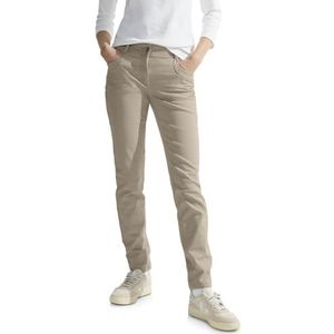 Cecil B377192 Damesbroek van katoen, slim fit, Eenvoudig beige