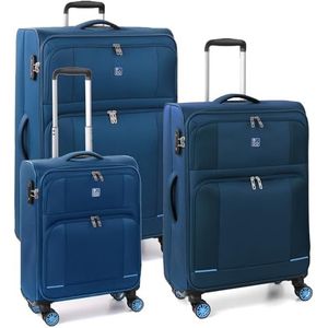 MODO BY RV RONCATO Star 2.0 set 3 trolley souple 4 roues avec tsa, bleu, Lot de 3 valises souples