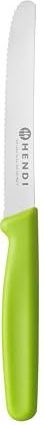 HENDI Keukenmes, gekarteld lemmet, koksmes, multifunctioneel mes, 211 x 20 x (H) 10 mm, roestvrij staal, polypropyleen, groen