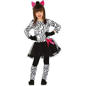 Guirca 83230 Zebra-kostuum voor meisjes, 7-9 jaar, wit en zwart