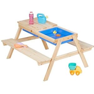 Picknicktafel - Hout - Blauw - Inclusief 2 Teiltjes