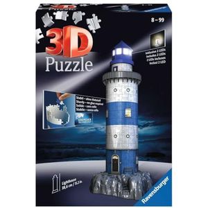 Ravensburger 125777 Vuurtoren Night Edition - 3D Puzzel Gebouw - 216 Stukjes