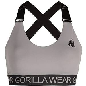 Gorilla Wear - Colby Sports Bra – zwart – sportbeha bodybuilding fitness tight fit top ondergoed sterke ondersteuning yoga dagelijks bustier, grijs, L, grijs.