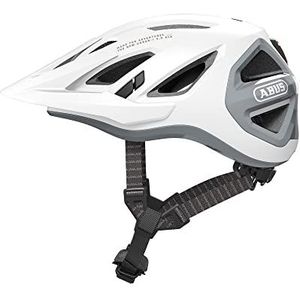 ABUS Urban-I 3.0 ACE Sportieve fietshelm met led-achterlicht, verlengd vizier en magneetsluiting, voor dames en heren, wit, maat M