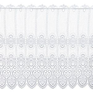 Modetip Plauener Lace 68450_62_w gordijn, kort, 100% polyester, motief kant, 62 cm, wit
